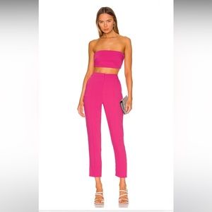 Superdown Remy Bandeau Pant Set in Hot Pink -New with Tags